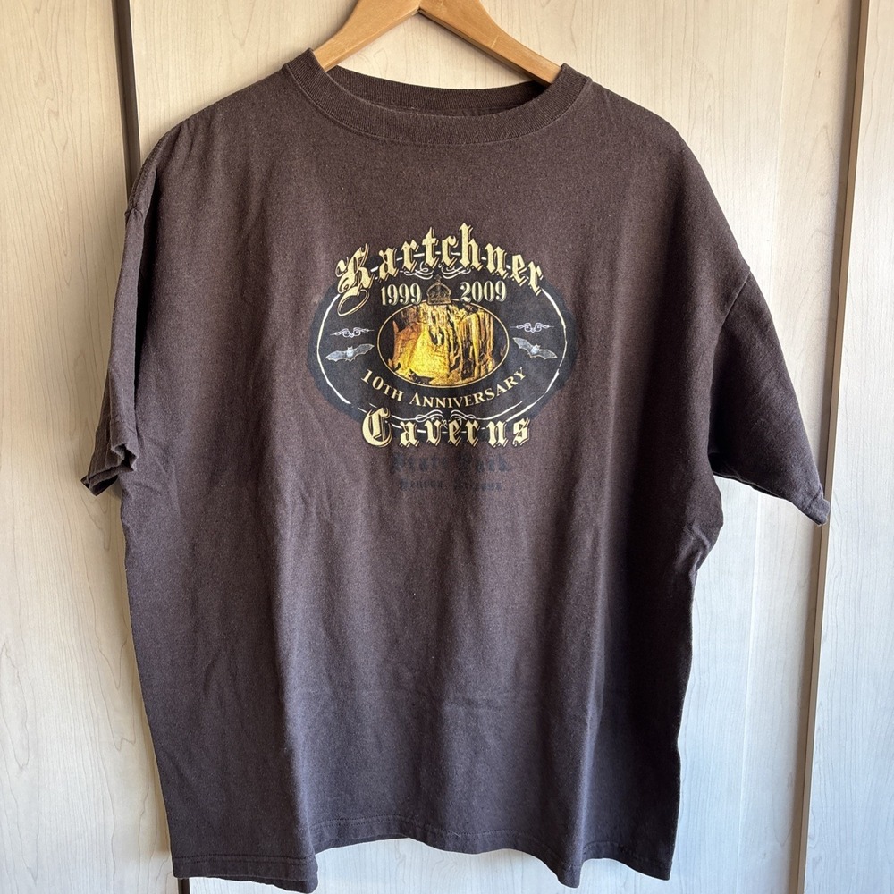 Green Brand Recycle Kartchner Caverns 10th Anniversary Brown T-shirt Mens XL